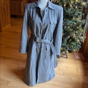 Vintage wool blend long trench style coat
